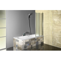 Aqualine VANDA vanová zástěna skládací 1000x1400 mm, chrom, sklo matné AQ1140