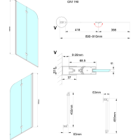 Gelco LORO vanová zástěna skládací 900mm, čiré sklo GN1190