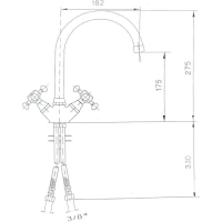 Sapho ANTEA stojánková dřezová baterie, výška 275mm, bronz 3096