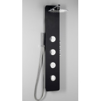 Polysan SPIRIT ROUND termostatický sprchový panel nástěnný, 250x1550mm, černá 71251