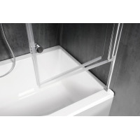 Polysan ODESSA vanová zástěna s pneumatickým zdvihem, š. 970mm, stříbrná, čiré sklo 37127