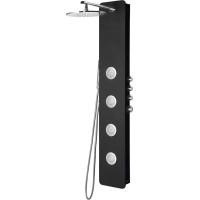 Polysan SPIRIT ROUND termostatický sprchový panel nástěnný, 250x1550mm, černá 71251