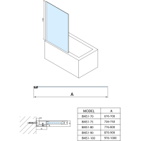 Polysan MODULAR SHOWER vanová zástěna 700x1500mm, čiré sklo BMS1-70