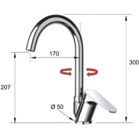 Sapho CORNELI stojánková dřezová baterie, černá mat CE60/15