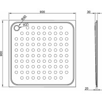 NOFER Sprchová vanička 900x30x900 mm, nerez mat 13052.90.S