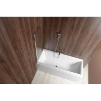 Aqualine VILMA vanová zástěna 600x1400 mm, chrom, levá, sklo matné AQ6018L