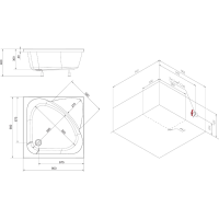 Polysan CARMEN hluboká sprchová vanička s konstrukcí, čtverec 90x90x30cm, bílá 29711