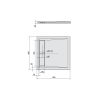 Polysan ARENA sprchová vanička z litého mramoru se záklopem, čtverec 90x90cm, bílá 71601