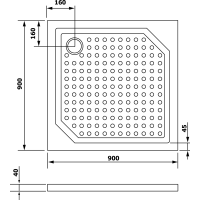 Gelco ANETA90 sprchová vanička z litého mramoru, čtverec 90x90cm GA009