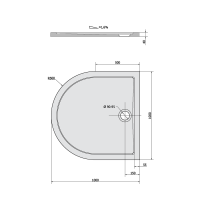 Polysan ISA 100 sprchová vanička z litého mramoru, půlkruh 100x100cm, bílá 72888