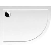 Polysan RENA L sprchová vanička z litého mramoru, čtvrtkruh 100x80cm, R550, levá, bílá 75511