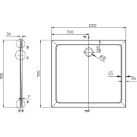 Aqualine TECMI sprchová vanička z litého mramoru, 100x90x3cm PQ10090