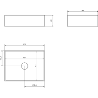 Sapho FORMIGO betonové umyvadlo na desku, 47, 5x36, 5cm, stříbrná FG119