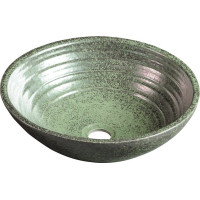 Sapho ATTILA keramické umyvadlo, průměr 43cm, zelená měď DK006