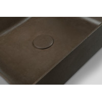 Sapho FORMIGO betonové umyvadlo na desku, včetně výpusti, 47, 5x36, 5 cm, tmavě hnědá FG014
