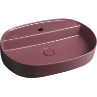 Isvea INFINITY OVAL keramické umyvadlo na desku, 60x40cm, maroon red 10NF65060-2R