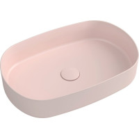 Isvea INFINITY OVAL keramické umyvadlo na desku, 55x36cm, růžová Salmon 10NF65055-2S