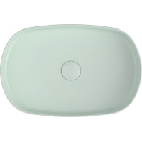 Isvea INFINITY OVAL keramické umyvadlo na desku, 55x36cm, zelená mint 10NF65055-2T