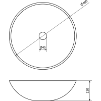 Sapho BLOK kamenné umyvadlo na desku Ø 40 cm, leštěný bílý mramor 2401-34