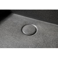Sapho QUADRADO betonové umyvadlo včetně výpusti, 46x46cm, černý granit AR468