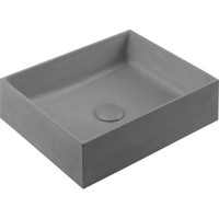 Sapho FORMIGO betonové umyvadlo na desku, včetně výpusti, 47, 5x36, 5cm, šedá FG019