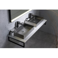 Sapho AURUM nerezové umyvadlo, 55x42 cm, včetně výpusti, nerez mat AU402