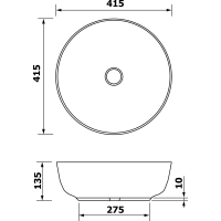 Sapho PRIORI keramické umyvadlo na desku, Ø 41, 5 cm, bronz PI032