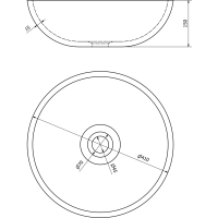 Sapho PRIORI keramické umyvadlo na desku, Ø 41 cm, měď/modrá se vzorem PI037