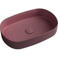 Isvea INFINITY OVAL keramické umyvadlo na desku, 55x36cm, maroon red 10NF65055-2R