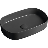 Isvea INFINITY OVAL keramické umyvadlo na desku, 55x36cm, antracit 10NF65055-2C