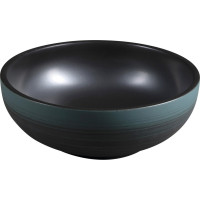Sapho PRIORI keramické umyvadlo na desku, Ø 41cm, černá/zelená PI039
