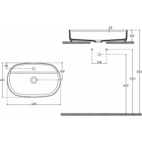 Isvea INFINITY OVAL keramické umyvadlo na desku, 60x40cm, černá mat 10NF65060-2N