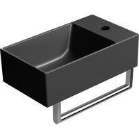 GSI KUBE X keramické umývátko 40x23cm, pravé/levé, černá mat 9484126