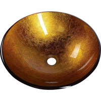Sapho AGO skleněné umyvadlo na desku Ø 42 cm, zlatě oranžová 2501-19