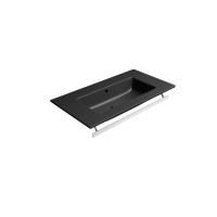GSI PURA keramické umyvadlo Slim 82x46cm, bez otvoru, černá mat 8885026