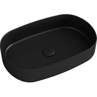 Isvea INFINITY OVAL keramické umyvadlo na desku, 55x36cm, černá mat 10NF65055-2N