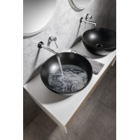 GSI PURA keramické umyvadlo na desku, průměr 42cm, černá mat 885126