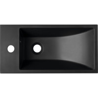 Sapho ARIANA umývátko, litý mramor, 50x25cm, baterie vlevo, černá mat SM012B