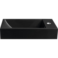 Sapho ARIANA umývátko, litý mramor, 50x25cm, baterie vpravo, černá mat SM016B