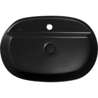 Isvea INFINITY OVAL keramické umyvadlo na desku, 60x40cm, černá mat 10NF65060-2N