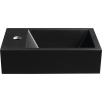 Sapho AMAROK umývátko, litý mramor, 40x22cm, baterie vlevo, černá mat AR400B