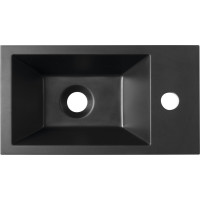 Sapho AMAROK umývátko, litý mramor, 40x22cm, baterie vpravo, černá mat AR500B