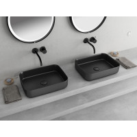 Isvea INFINITY RECTANGLE keramické umyvadlo na desku, 50x36cm, černá mat 10NF65050-2N