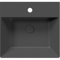 GSI KUBE X keramické umyvadlo 50x47cm, broušená spodní hrana, černá mat 94309126