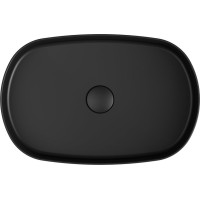 Isvea INFINITY OVAL keramické umyvadlo na desku, 55x36cm, černá mat 10NF65055-2N