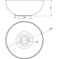 Sapho MINOR betonové umývátko na desku, Ø 26cm, antracit MR26016