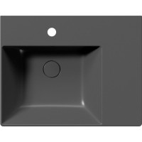GSI KUBE X keramické umyvadlo 60x47cm, s odkládací plochou vpravo, černá mat 9438126