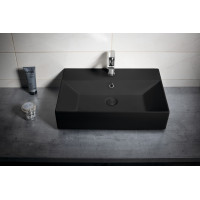 Isvea SISTEMA keramické umyvadlo 60x42cm, černá mat 10SF50060-2N