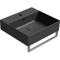 GSI KUBE X keramické umyvadlo 50x47cm, broušená spodní hrana, černá mat 94309126
