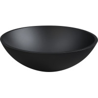 Sapho TELICA skleněné umyvadlo na desku Ø 42cm, černá mat TY181B
